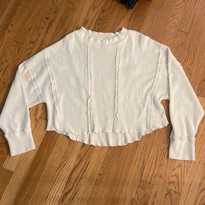 Free People waffle knit dolman sleeve pullover